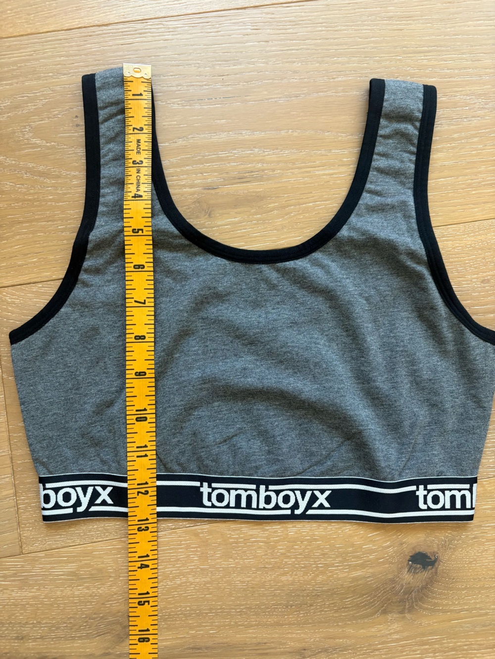TomboyX Essentials Soft Bra Size Small Charcoal Logo - Picture 6 of 6